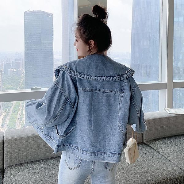 

women's jackets 5234 # to film the spring fashion brim heavy order bead loose cowboy short coat lapels f uetn, Black;brown