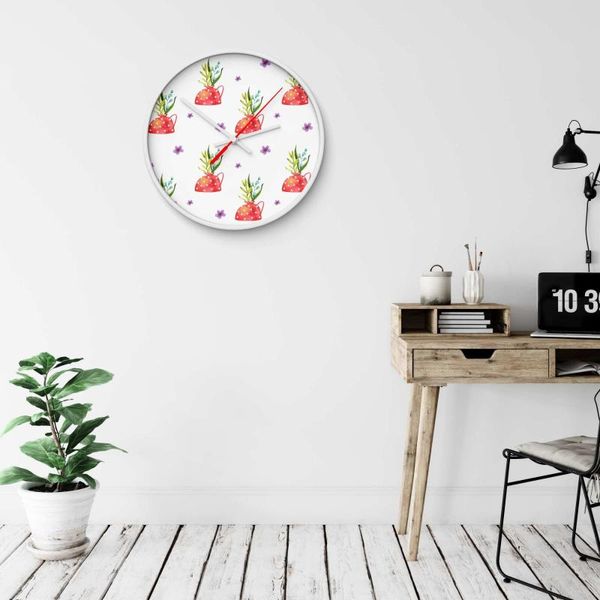 

linear abstract color pattern figure white wood gift decor wall clock 40x40 cm clocks