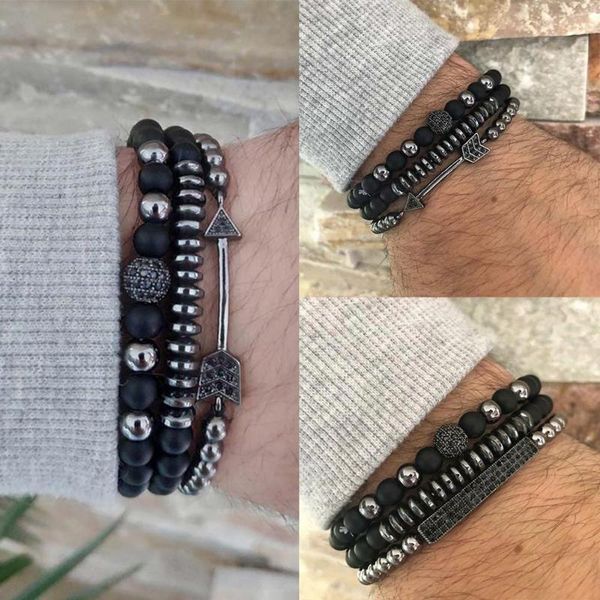 

link, chain 2021 bracelet black magnet natural stone matte heren braclets jewellery beads armband men accessories handmade u3p8