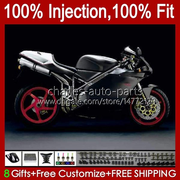 Carene iniezione per DUCATI 748 853 916 996 998 S R 94 95 96 97 98 42No.89 748R 853R Nero opaco 916R 996R 998R 94-02 748S 853S 916S 996S 998S 1999 2000 2001 2002 Corpo OEM