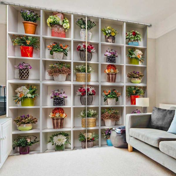 

modern curtains luxury home decor blackout for living room bedroom potted plants drapes blinds curtain &