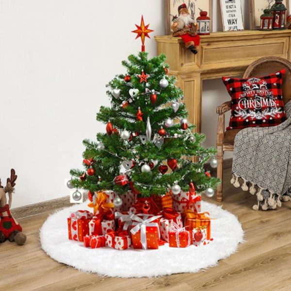 

christmas decorations tree plush toy skirt decoration is suitable for merry party soft blanket white