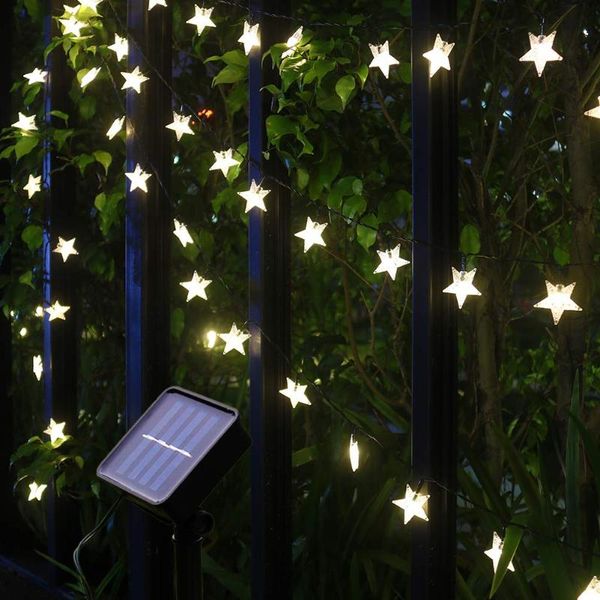 

strings solar star string lights outdoor waterproof powered christmas twinkle fairy lamp 5m garden landscap lawn patio fence yard