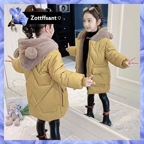 

down coat -30 degrees girl winter warm kids clothes thick parka children clothing cotton jacket hooded plus velvet outerwear 4-13 yrs, Blue;gray