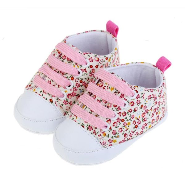 

soft anti-slip sole born toddler baby shoes soled canvas floral casual first walkers