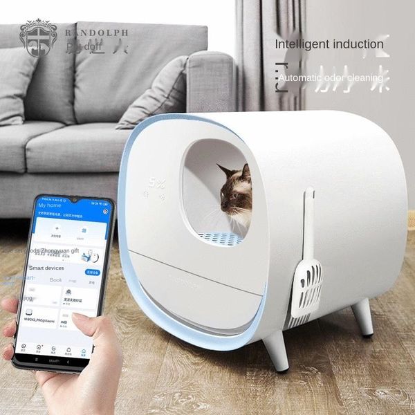 

other cat supplies intelligent litter basin extra large deodorant anti splash pedal channel fully closed drawer toilet box pet products