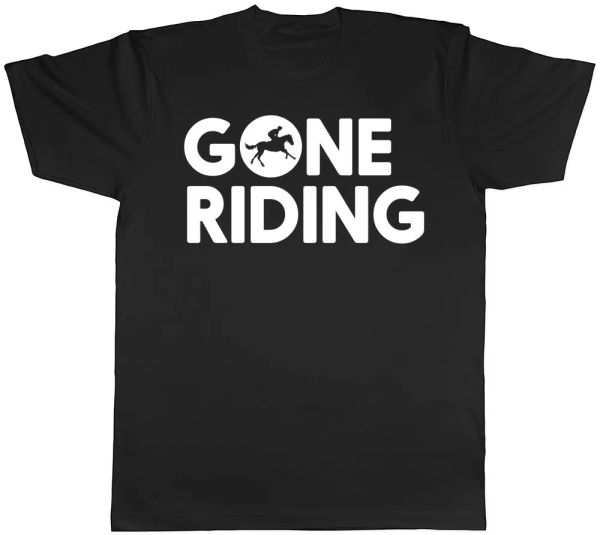

gone riding horse mens t-shirt, White;black