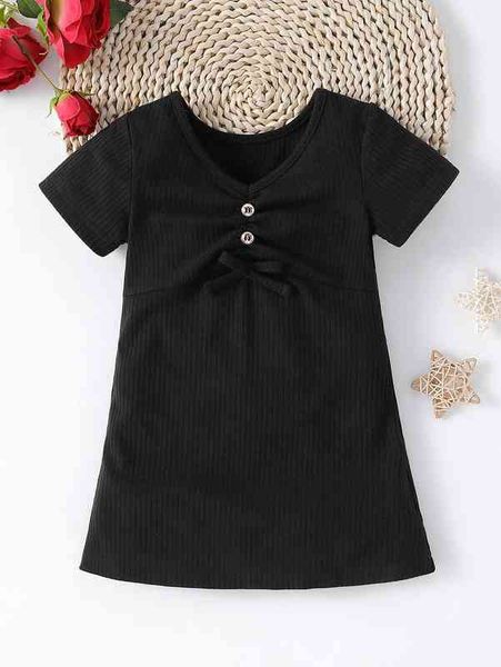 

baby fake button ruched bow front dress she, Red;yellow