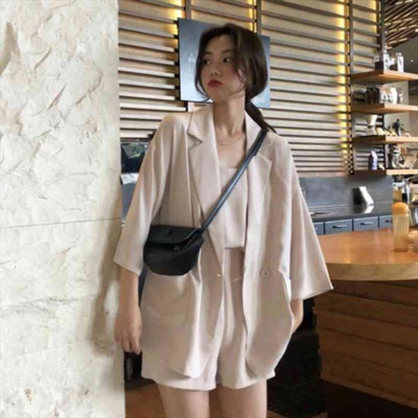 

casual short ladies blazers suit women streetwear female coat blazer and shorts set chic office ladies suits summer 5b337, Gray