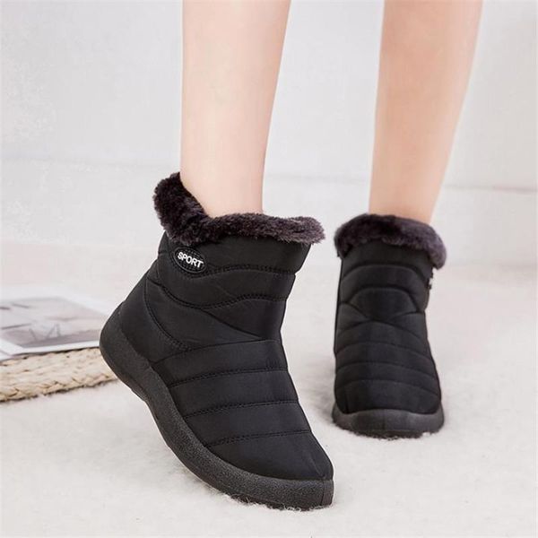 

winter women's snow boots lazy shoes waterproof cloth 43 low heel casual, Black