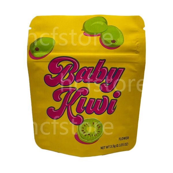 

empty exotic packaging plastic zip lock bags 3.5g big face honey comb baby klwi girl 420 dry herb tobacco flower mylar bags smell proof rese