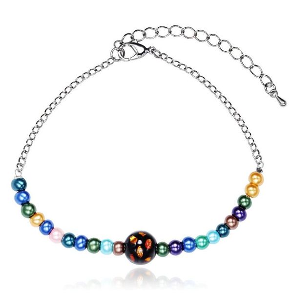 

link, chain stainless steel bracelet for girl and women charm jewelry, Black