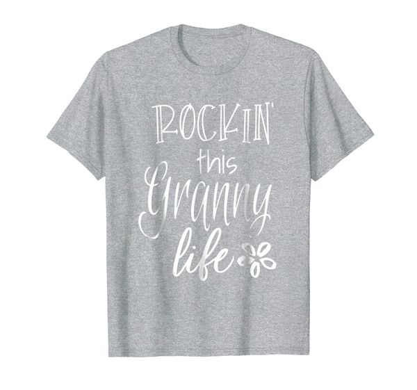 

rockin this life cute granny tshirt gift from grandkids, White;black