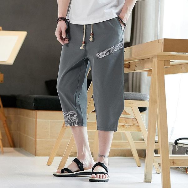 

summer arrivals men's pants chinese style loose casual shorts large trend, Black