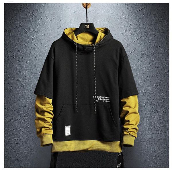 

hoodie sweatshirt mens hip hop pullover hoodies streetwear casual fashion clothes hipster spring 2021 men's & sweatshirts, Black