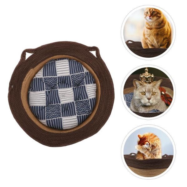 

cat beds & furniture 1pc breathable summer pet bed rattan woven nest chic house