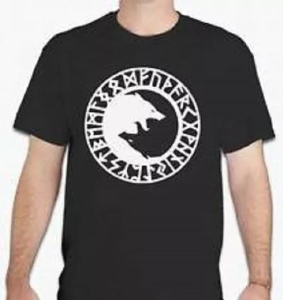 

viking nordic yin yang wolf runes t-shirt tee all sizes and colors, White;black