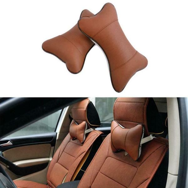 

seat cushions 2pcs car neck pillow accessory comfortable headrest pu leather