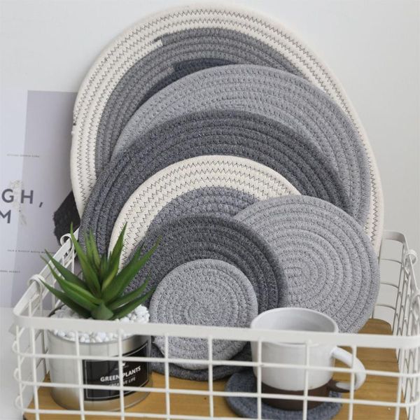 

mats & pads japanese style coasters, hand-woven western food mats, heat insulation pads, bowls and pots, cotton linen thickened