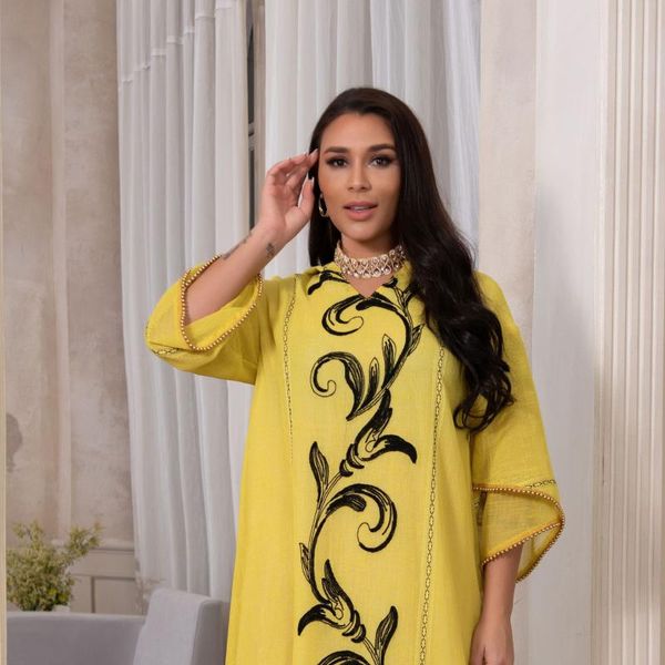 ethnic clothing muslim fashion middle east women's embroidered arab hooded robes kaftan dubai abaya turkey dress donsignet, Red