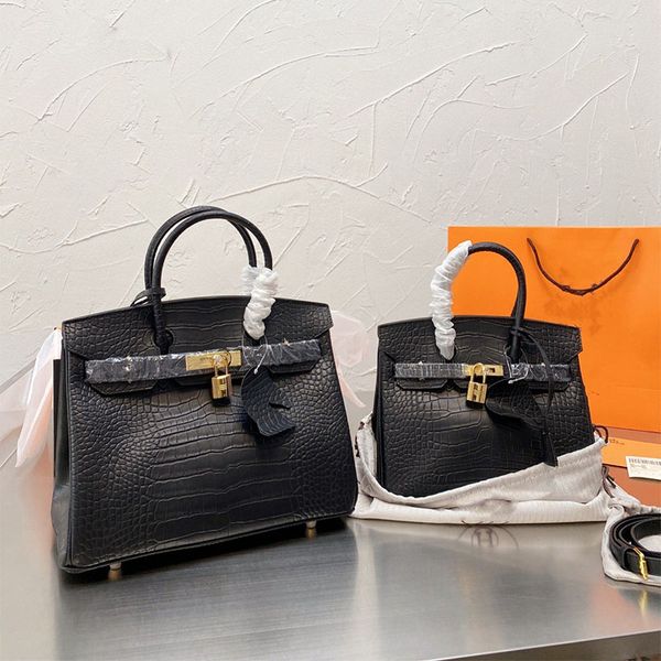 

designers fashion luxury platinum crocodile pattern pure leather handbags black hardware