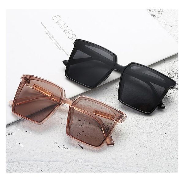 

sunglasses 2021 women vintage brand designer square oversized men transparent gradient sun glasses big frame eyewear uv400, White;black