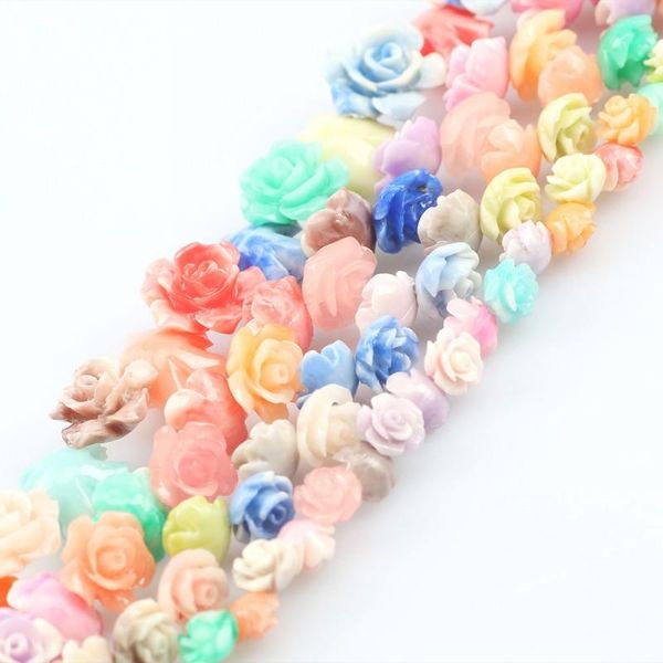 

20pcs tulip color resin rose flower bead multicolor synthetic coral findings for diy jewelry earring bracelet anklet accessories other