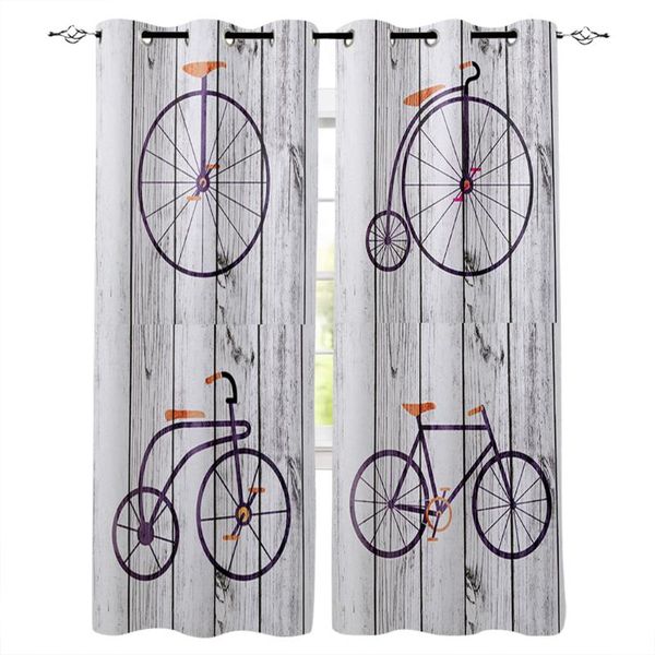 

curtain & drapes bicycle figure wood curtains for kids living room kitchen home bedroom window treatment