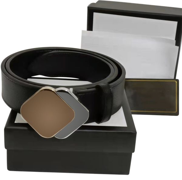 

genuine leather belt fashion buckle width 3.8cm highly quality with box designer men women mens belts, Black;brown