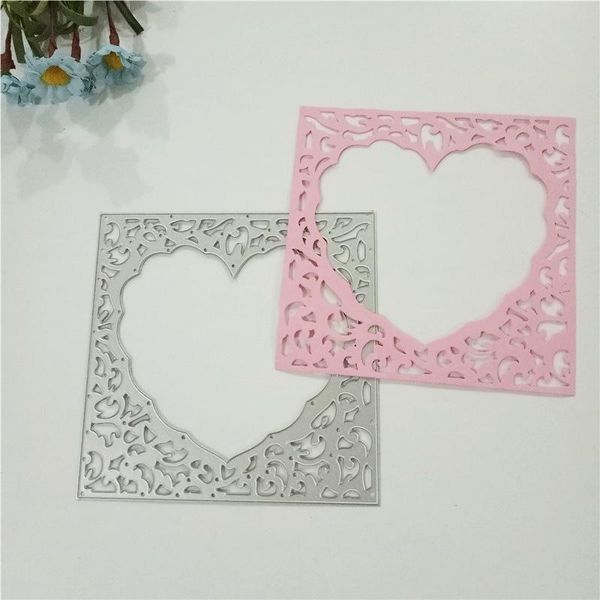 

painting supplies square heart cutting dies home decor metal steel craft embossing scrapbooking paper cards