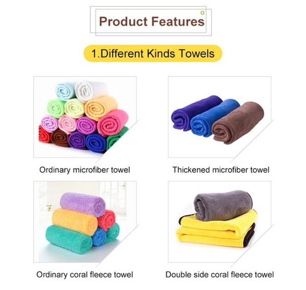 

thickened car wash towel 6/2/3 pcs extra soft microfiber cleaning drying cloth care detailing organizer