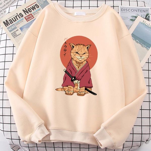 

men's hoodies & sweatshirts tokyo ukiyo e style cats print sweatshirt mens cartoons fleece hoody funny clothing autumn oversize loose s, Black