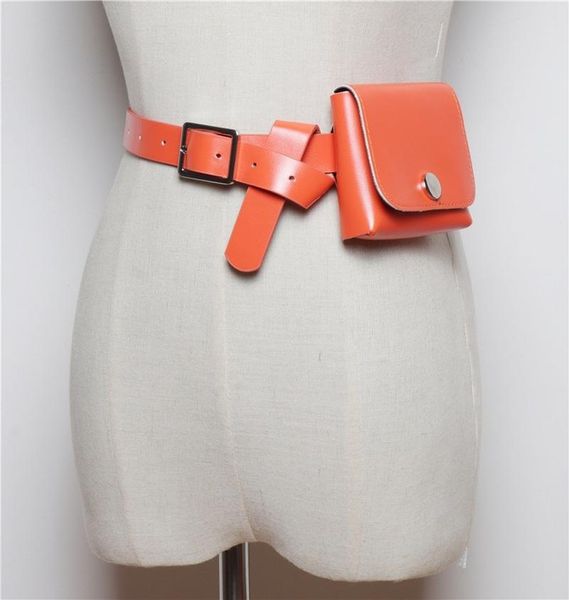 

leather detachable belt small waist bag women fur fanny pack bags