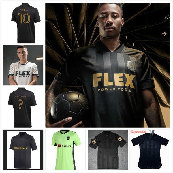 

21 mls 20 lafc soccer jerseys 2021 los angeles home away black #10 vela shirts men football uniforms kids kit with shorts