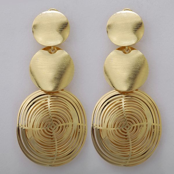 

whole saleafrican fashion jewelry big long drop dangle earrings for women copper pure gold -color fashion brazilian for party wedding, Silver