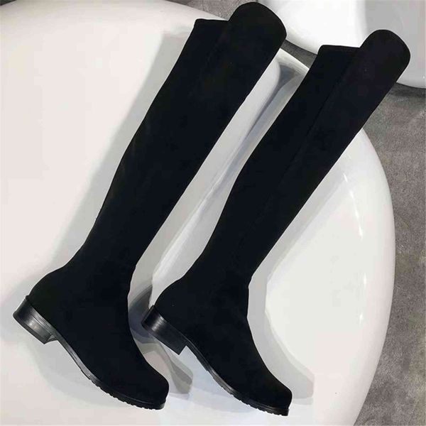 

boots luxo do desenhador das mulheres botas de cano alto over-the-knee rebanho saltos casco sapatas das senhoras da forma de 9mpa, Black