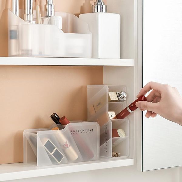 

desklipstick storage box makeup organizer cosmetic rack multi-grid dust-proof finishing bottles & jars