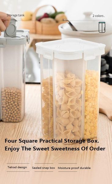 

storage bottles & jars kitchen boxes grain box refrigerator four compartment sealed tank