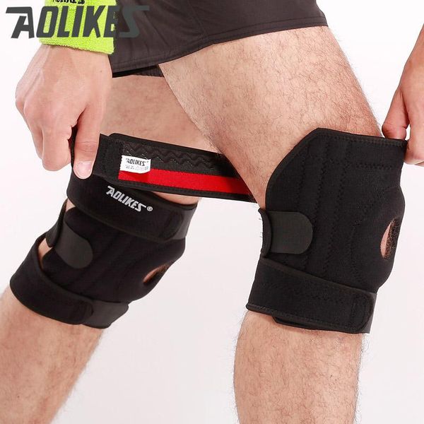 

four springs support sports leg knee brace wrap protector sleeve safety factory store elbow & pads, Black;gray