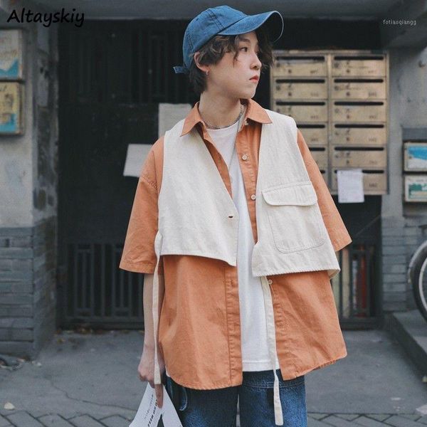 

women's jackets women summer patchwork all-match trendy streetwear asymmetrical couple leisure panelled simple ulzzang outwear neutral, Black;brown