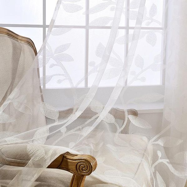 

window screen embroidery lace curtain nordic simple ins light transmitting balcony tulle shade fresh sunscreen & drapes