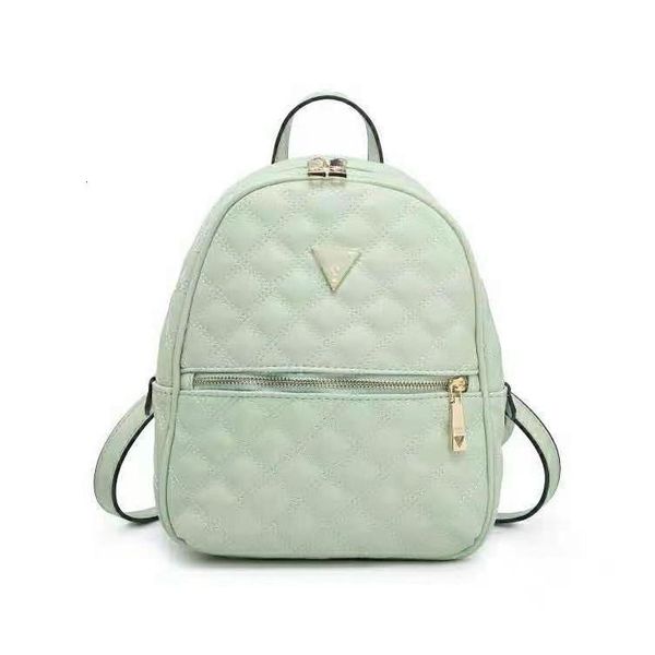 

2021 new gues bag men's and women's embroidered lattice backpack bright face