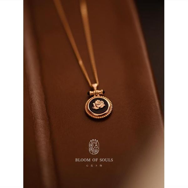 

chains song of taboo original design s silver heima light luxury retro necklace rose pendant female xia xin