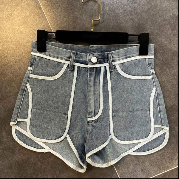 

summer streetwear high waist grey womens jean loose denim shorts mj168, Blue