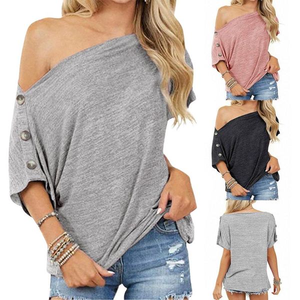 

women's blouses & shirts fashion buttons loose blouse shirt cold shoulder tee casual summer ladies female women short sleeve blusa, White