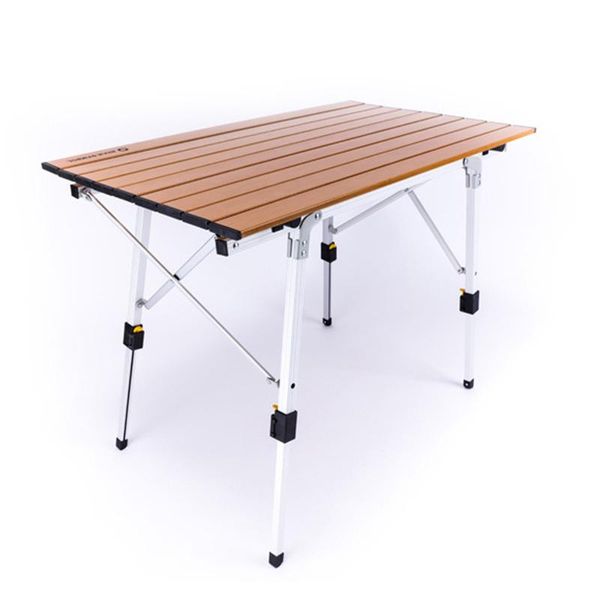 

camp furniture outdoor table folding silver imitation wood portable camping hiking pogenic adjustable picnic foldable al ultralight desk