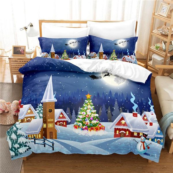 

bedding sets snow house set duvet cover 3d digital printing bed linen  size fashion design