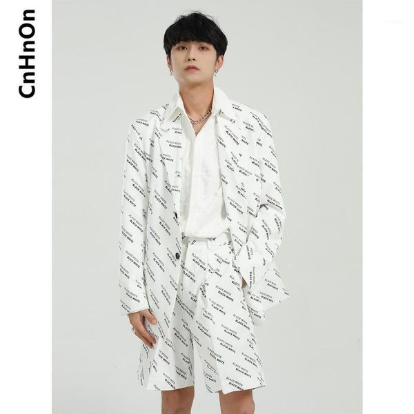 

men's suits & blazers spring product korean version loose letters full print i trend all-match suit men m5-am-5101, White;black