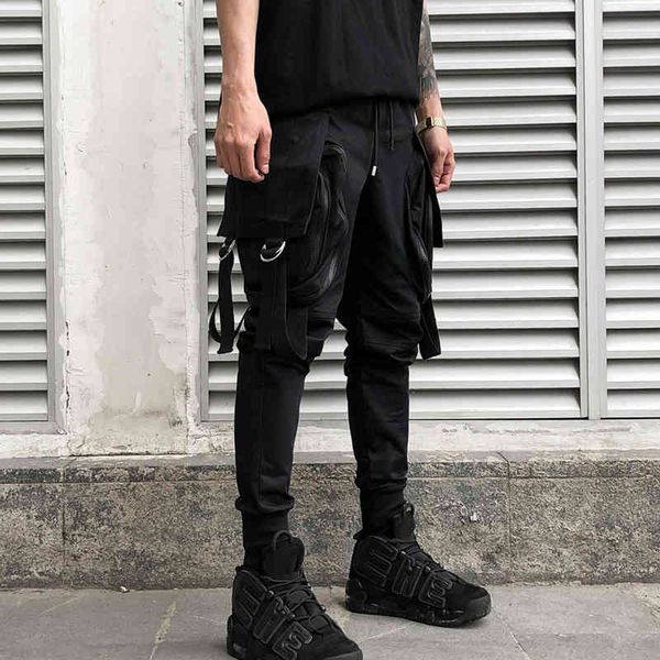 

Men's Pants Streetwear Harem Joggers Black Cotton Casual Slim Fit Sweatpants Jogger Hip Hop Trousers ERC4