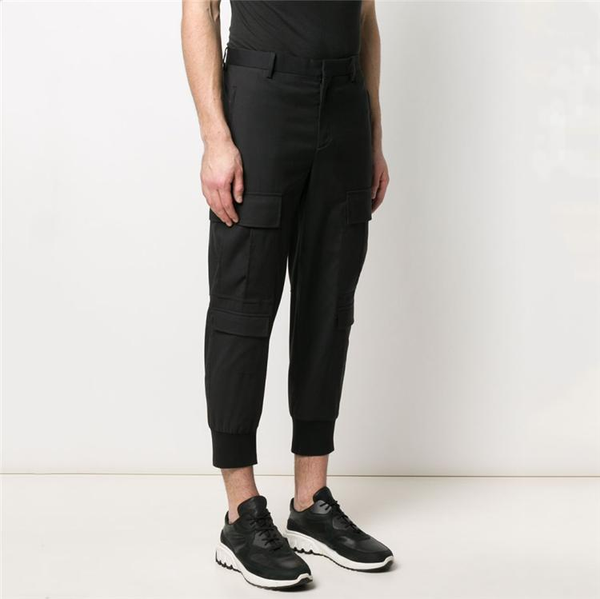 

men's pants casual fashion versatile slim fit leggings youth spring and summer harlan overalls, Black